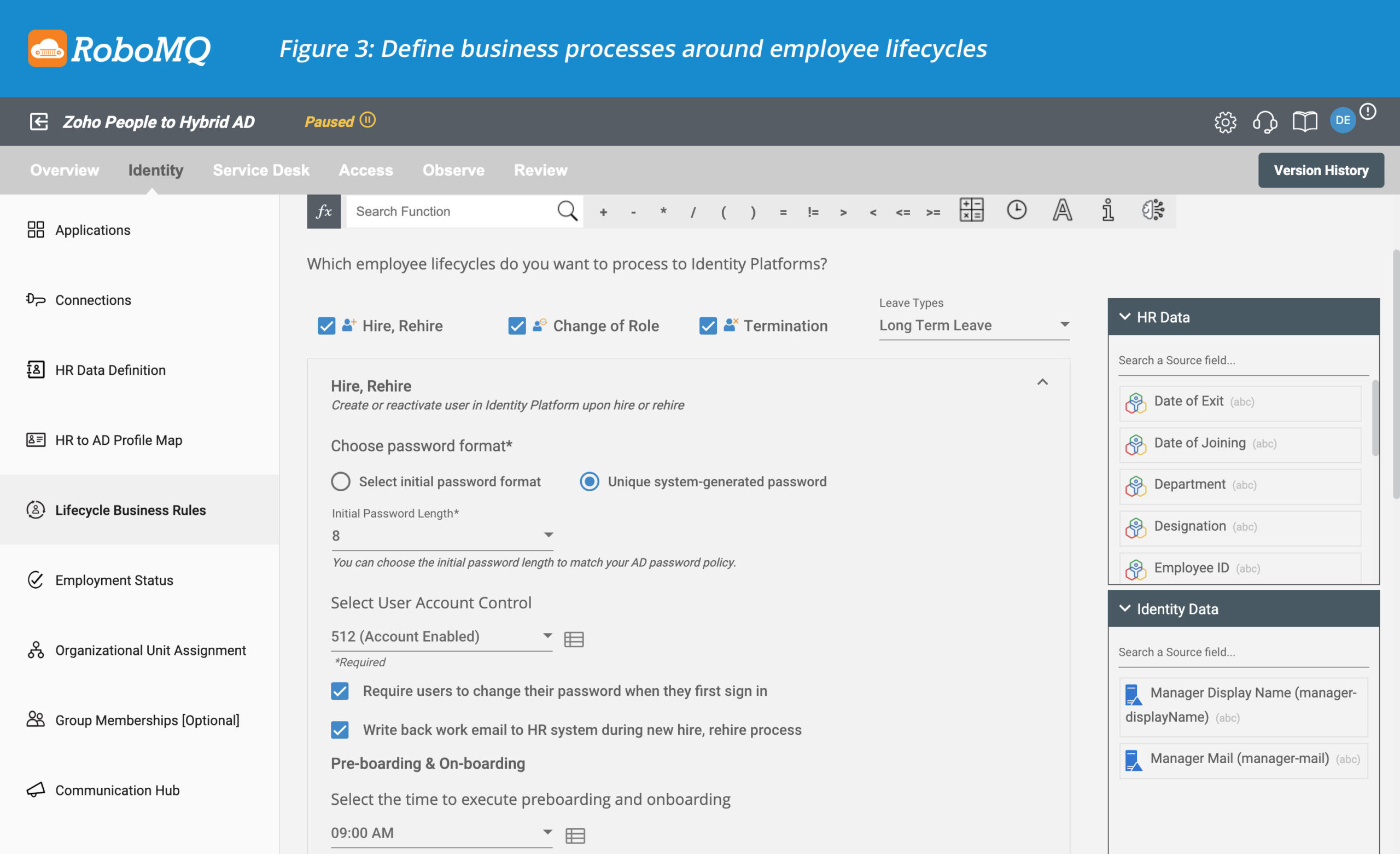 Define business process around employee lifecycles