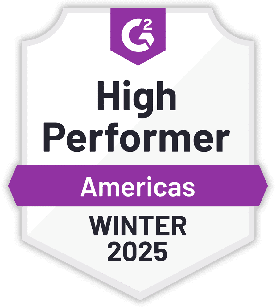 G2 Winter 2025 Americas Region High Performer Badge Shadow